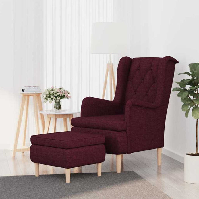 Fotoliu cu taburet, violet, material textil WALTI