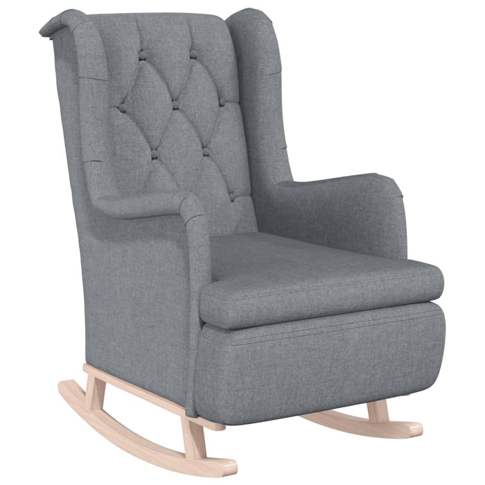 Fotoliu balansoar cu taburet, gri deschis, material textil - WALTI WALTI