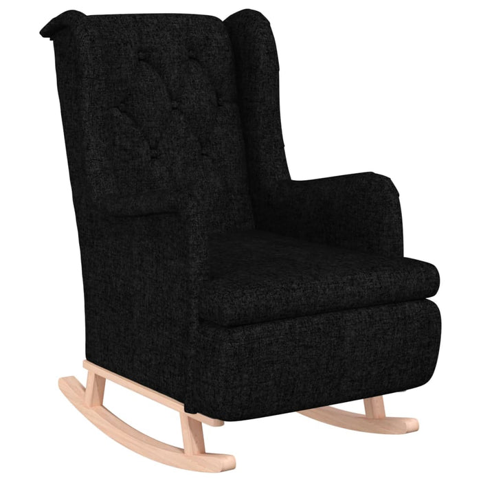 Fotoliu balansoar cu taburet, negru, material textil - WALTI WALTI