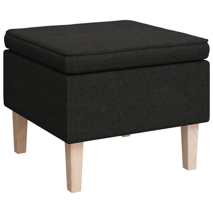 Fotoliu balansoar cu taburet, negru, material textil - WALTI WALTI