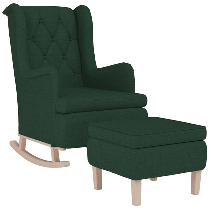 Fotoliu balansoar cu taburet, verde închis, material textil - WALTI WALTI