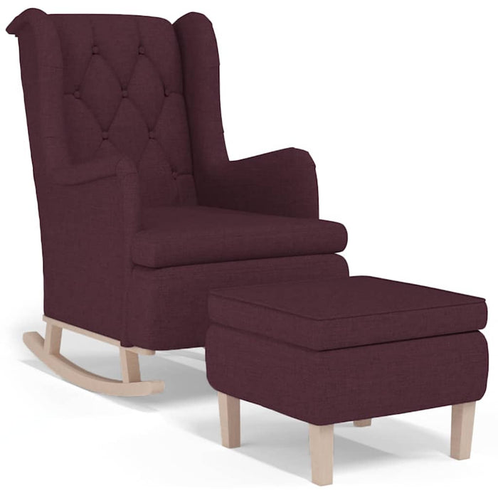 Fotoliu balansoar cu taburet, violet, material textil WALTI
