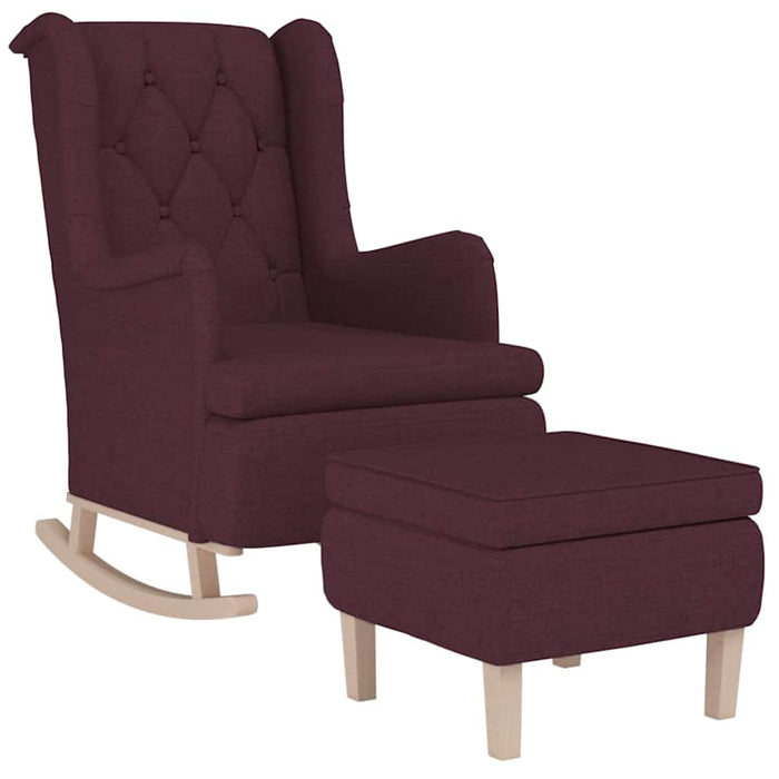 Fotoliu balansoar cu taburet, violet, material textil WALTI
