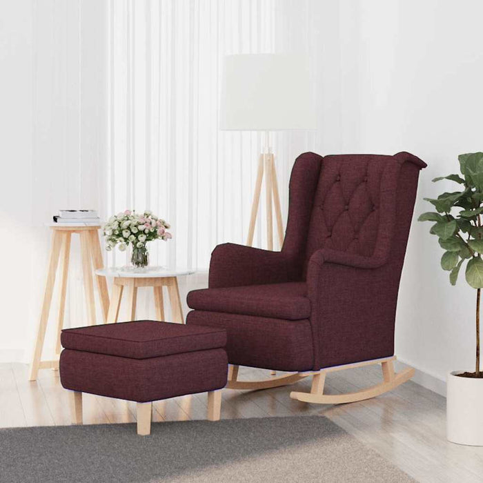 Fotoliu balansoar cu taburet, violet, material textil WALTI