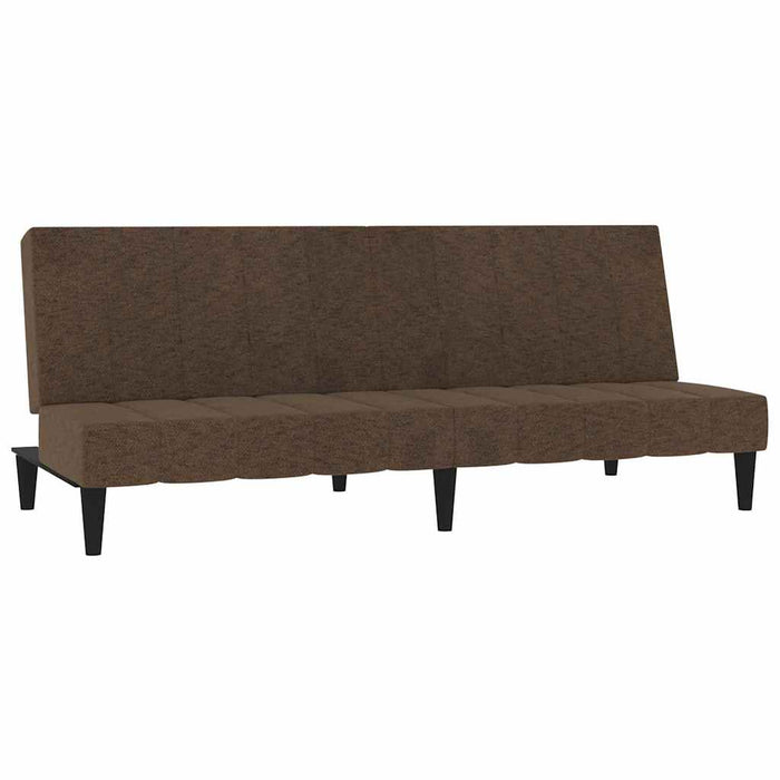 Canapea extensibilă cu 2 locuri cu taburet, maro, microfibră WALTI