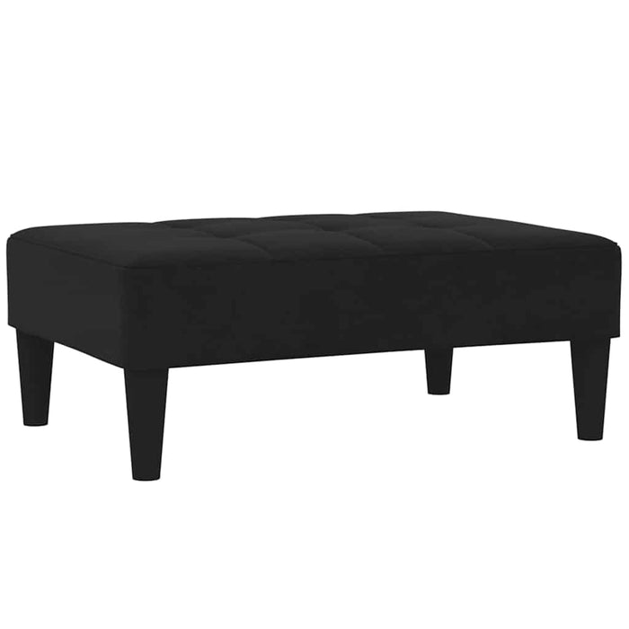 Canapea extensibilă cu 2 locuri cu taburet, negru, microfibră WALTI