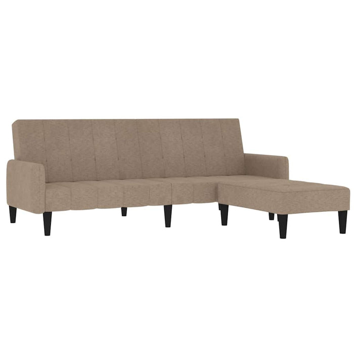 Canapea extensibilă cu 2 locuri cu taburet, taupe, microfibră WALTI