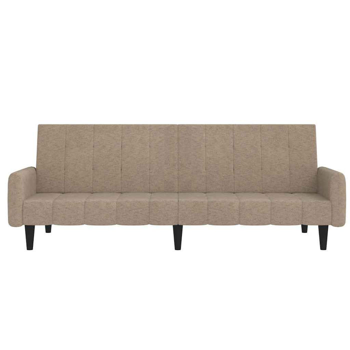 Canapea extensibilă cu 2 locuri cu taburet, taupe, microfibră WALTI