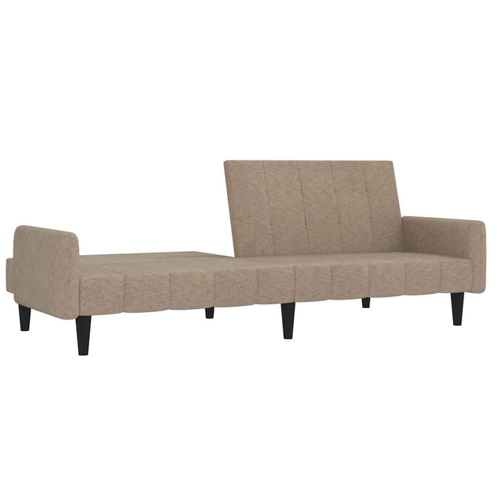 Canapea extensibilă cu 2 locuri cu taburet, taupe, microfibră WALTI