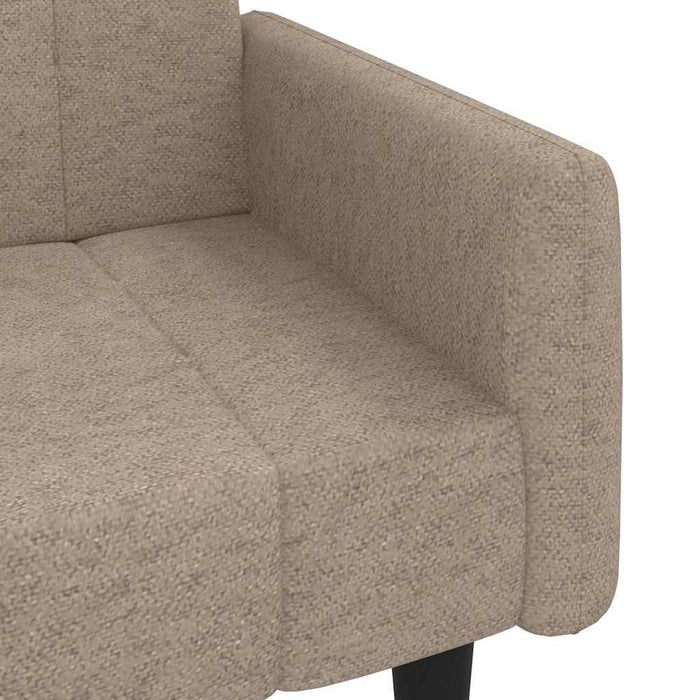 Canapea extensibilă cu 2 locuri cu taburet, taupe, microfibră WALTI