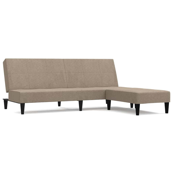 Canapea extensibilă cu 2 locuri cu taburet, taupe, microfibră WALTI