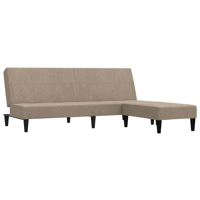 Canapea extensibilă cu 2 locuri cu taburet, taupe, microfibră WALTI