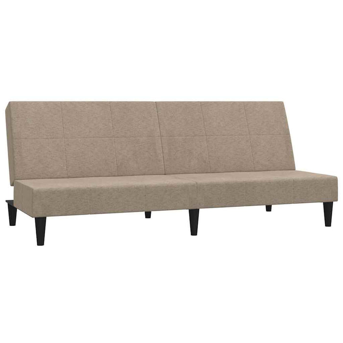 Canapea extensibilă cu 2 locuri cu taburet, taupe, microfibră WALTI
