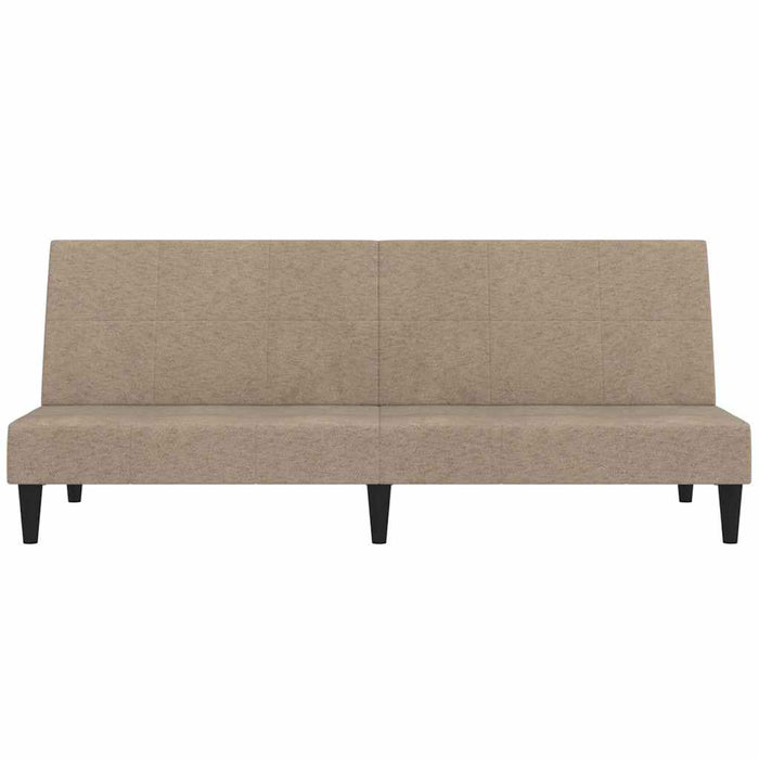 Canapea extensibilă cu 2 locuri cu taburet, taupe, microfibră WALTI