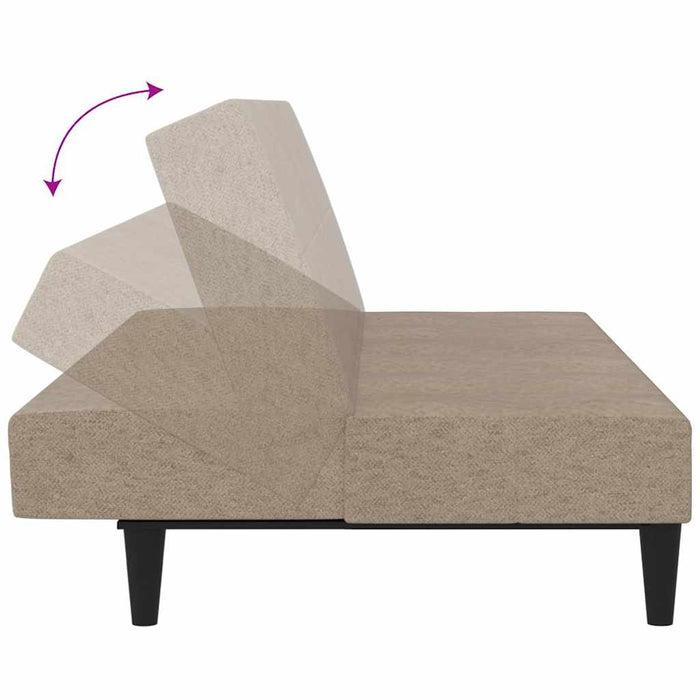 Canapea extensibilă cu 2 locuri cu taburet, taupe, microfibră WALTI