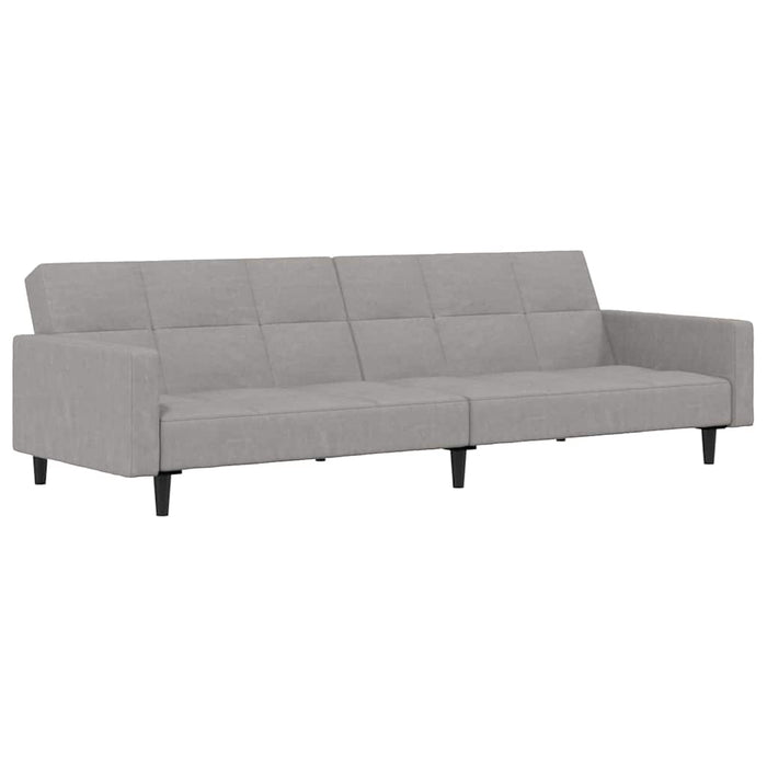 Canapea extensibilă 2 locuri, taburet, gri deschis, microfibră WALTI