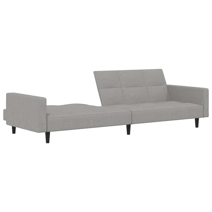 Canapea extensibilă 2 locuri, taburet, gri deschis, microfibră WALTI