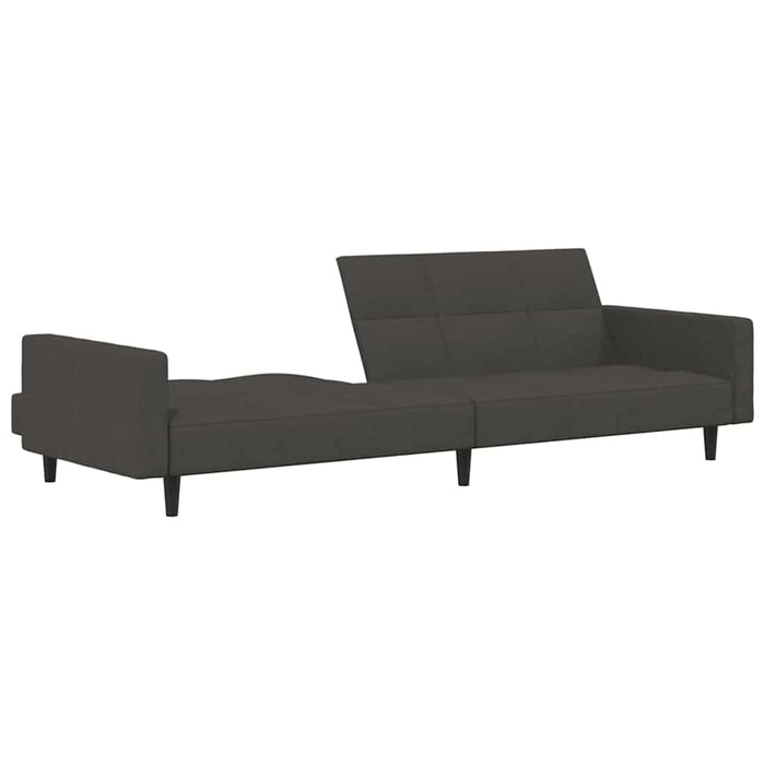 Canapea extensibilă 2 locuri, taburet, gri închis, microfibră WALTI