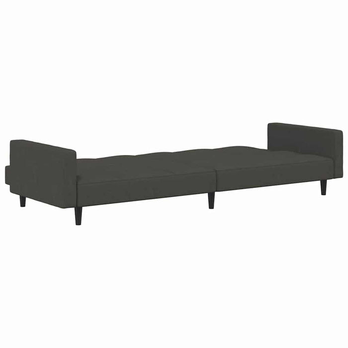 Canapea extensibilă 2 locuri, taburet, gri închis, microfibră WALTI