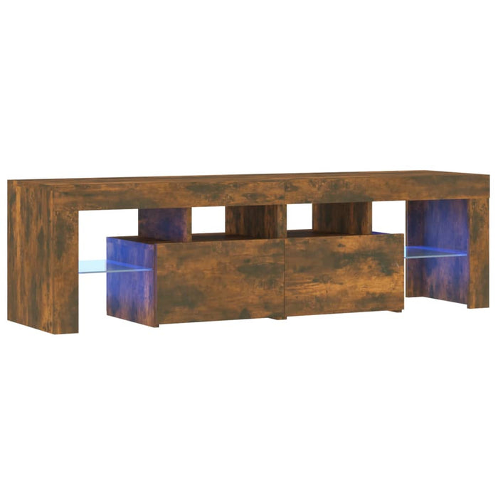 Comodă TV cu lumini LED, stejar fumuriu 140x36,5x40 cm - WALTI WALTI