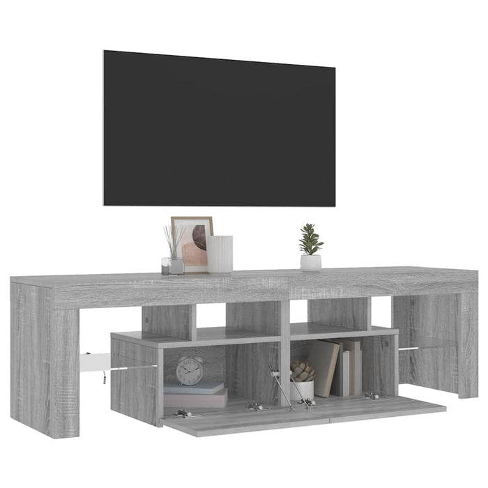 Comodă TV cu lumini LED, gri sonoma, 140x36,5x40 cm - WALTI WALTI