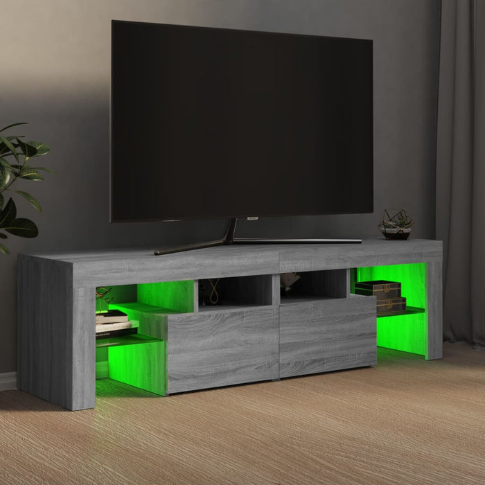 Comodă TV cu lumini LED, gri sonoma, 140x36,5x40 cm - WALTI WALTI