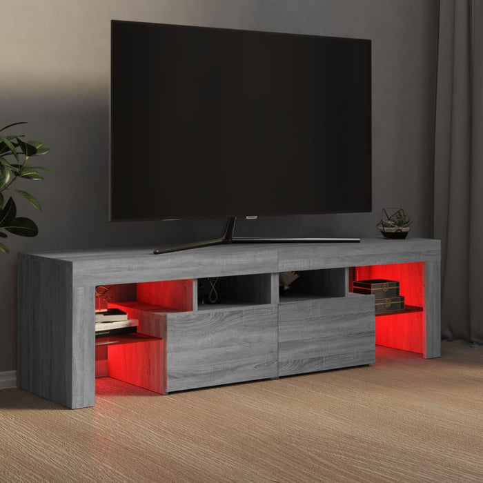 Comodă TV cu lumini LED, gri sonoma, 140x36,5x40 cm - WALTI WALTI
