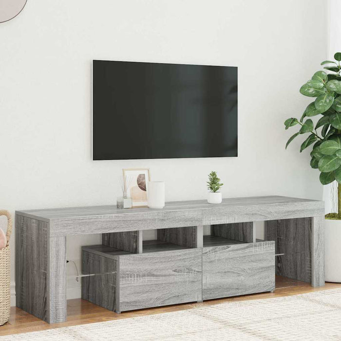 Comodă TV cu lumini LED, gri sonoma, 140x36,5x40 cm - WALTI WALTI