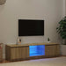 Comodă TV cu lumini LED, stejar fumuriu, 140x40x36 cm - WALTI WALTI