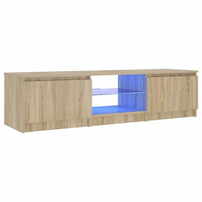 Comodă TV cu lumini LED, stejar fumuriu, 140x40x36 cm - WALTI WALTI