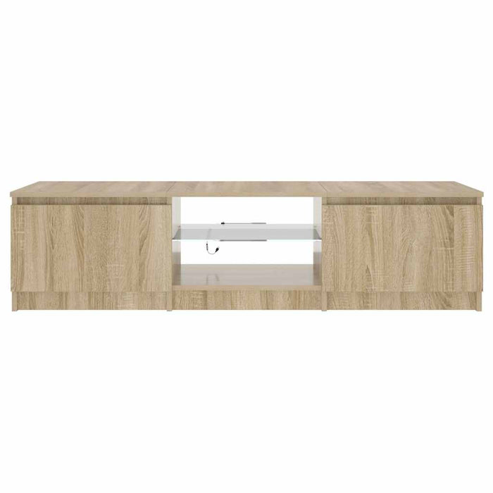 Comodă TV cu lumini LED, stejar fumuriu, 140x40x36 cm - WALTI WALTI