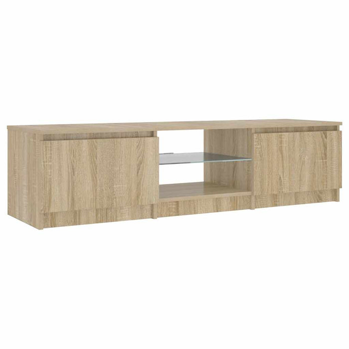 Comodă TV cu lumini LED, stejar fumuriu, 140x40x36 cm - WALTI WALTI