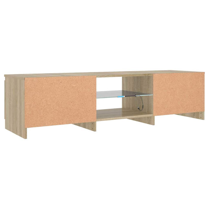 Comodă TV cu lumini LED, stejar fumuriu, 140x40x36 cm - WALTI WALTI