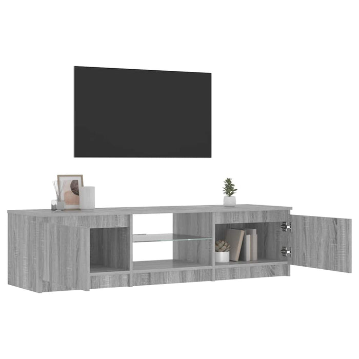 Comodă TV cu lumini LED, gri sonoma, 140x40x36 cm - WALTI WALTI