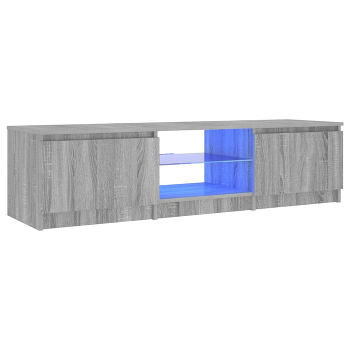 Comodă TV cu lumini LED, gri sonoma, 140x40x36 cm - WALTI WALTI