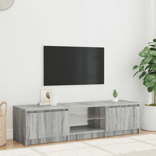 Comodă TV cu lumini LED, gri sonoma, 140x40x36 cm - WALTI WALTI