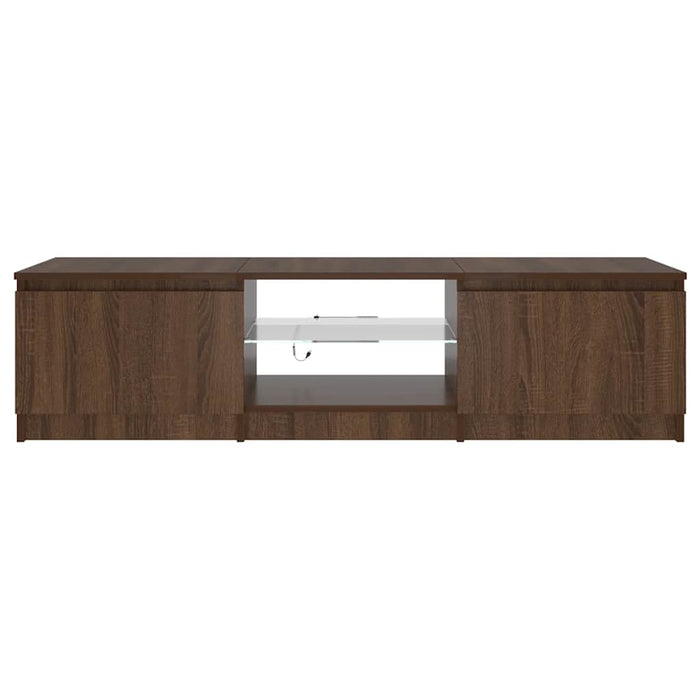Comodă TV cu lumini LED, stejar maro, 140x40x36 cm WALTI