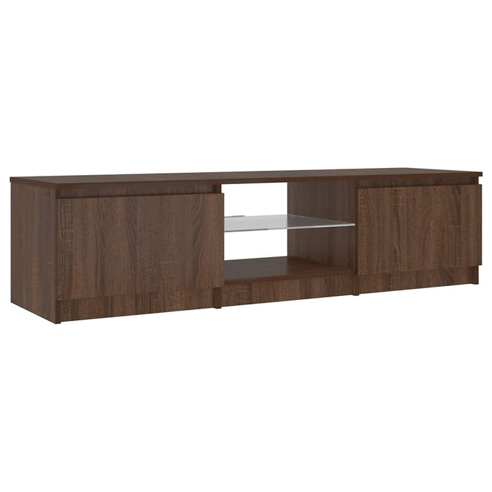 Comodă TV cu lumini LED, stejar maro, 140x40x36 cm WALTI