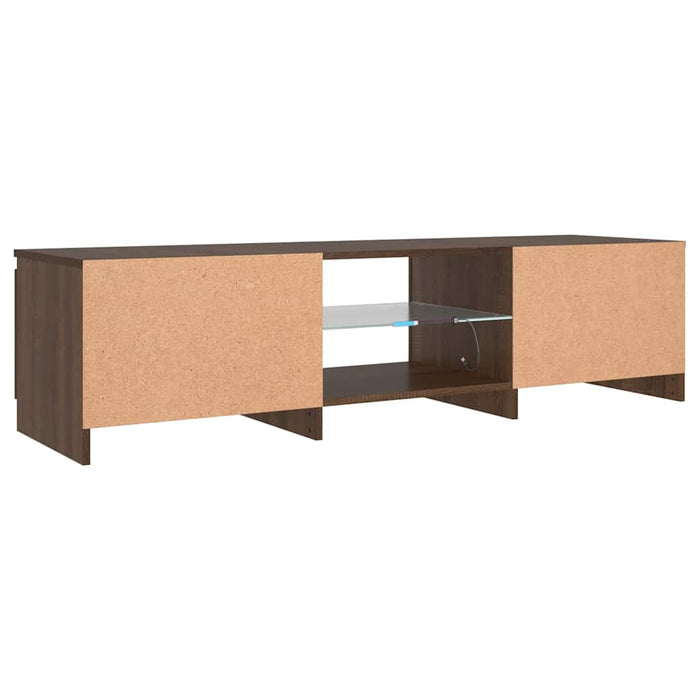 Comodă TV cu lumini LED, stejar maro, 140x40x36 cm WALTI