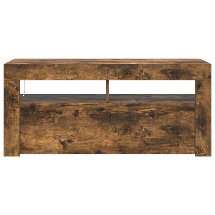 Comodă TV cu lumini LED, stejar fumuriu, 90x35x40 cm - WALTI WALTI