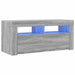 Comodă TV cu lumini LED, gri sonoma, 90x35x40 cm - WALTI WALTI