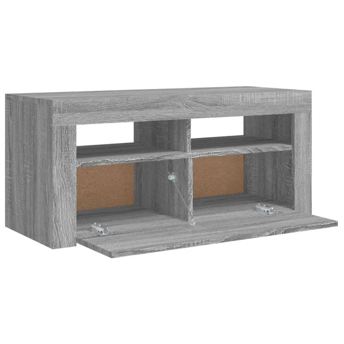 Comodă TV cu lumini LED, gri sonoma, 90x35x40 cm - WALTI WALTI