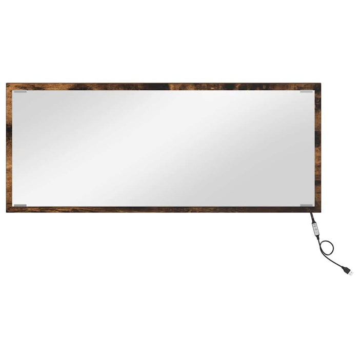 Oglindă Pe perete Stejar afumat 90 x 8.5 x 37 cm Lemn compozit - WALTI WALTI