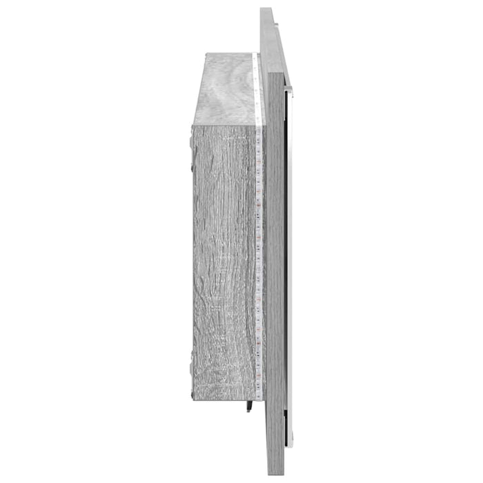 Oglindă Pe perete sonoma gri 90 x 8.5 x 37 cm Lemn compozit - WALTI WALTI