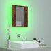 Dulap cu oglindă de baie LED, stejar fumuriu, 40x12x45 cm, lemn - WALTI WALTI