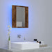 Dulap cu oglindă de baie LED, stejar fumuriu, 40x12x45 cm, lemn - WALTI WALTI