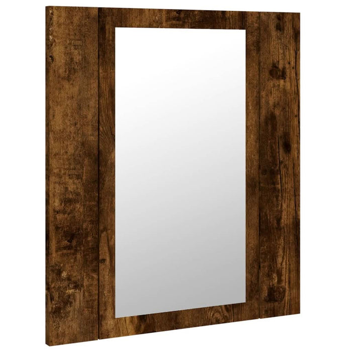 Dulap cu oglindă de baie LED, stejar fumuriu, 40x12x45 cm, lemn - WALTI WALTI