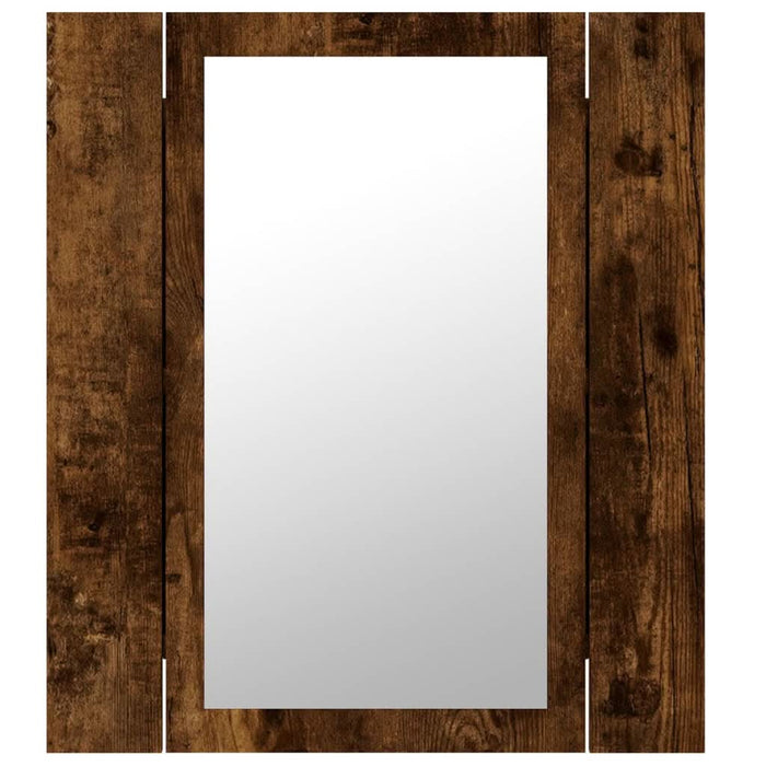Dulap cu oglindă de baie LED, stejar fumuriu, 40x12x45 cm, lemn - WALTI WALTI