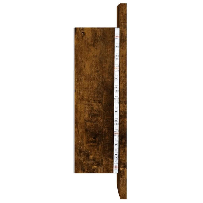 Dulap cu oglindă de baie LED, stejar fumuriu, 40x12x45 cm, lemn - WALTI WALTI