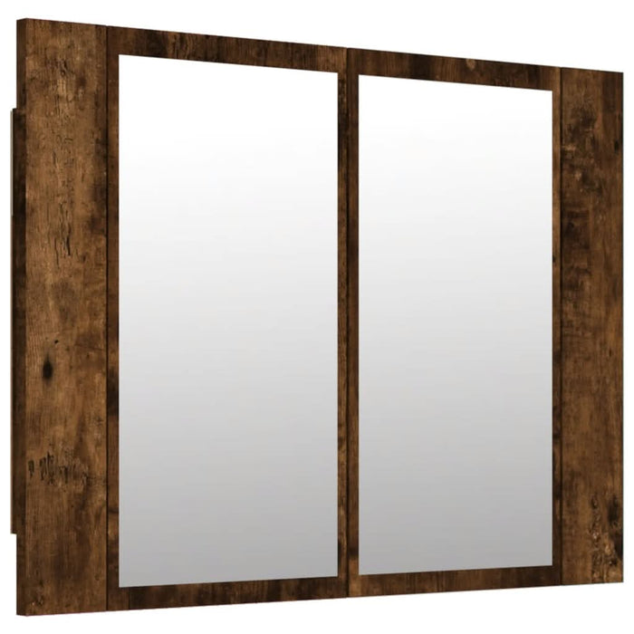 Dulap cu oglindă & LED stejar fumuriu 60x12x45 cm lemn compozit - WALTI WALTI